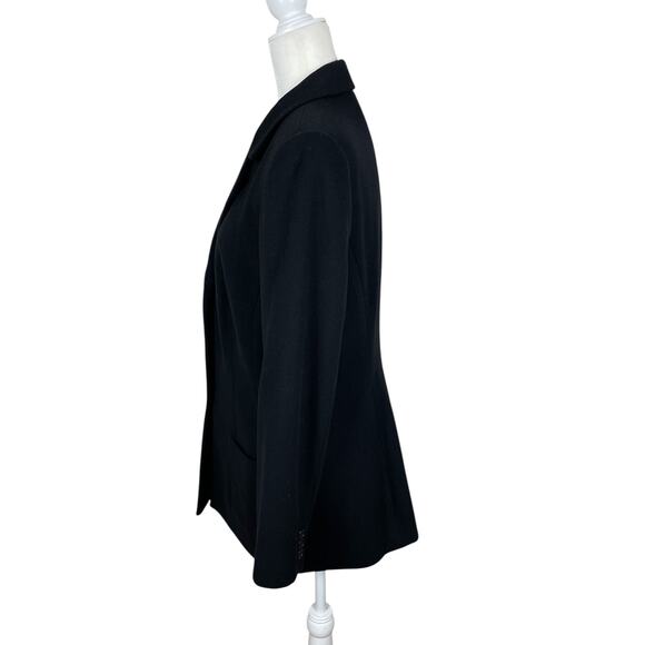 Nordstrom Wool Cashmere Blend Button Front Blazer Black Women's Size 10 Classic - Picture 6 of 13